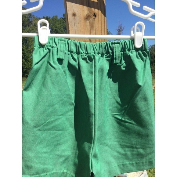 Vintage Girl Scouts girls shorts size 10  stretchy green brownie 70s 60s - Picture 3 of 6